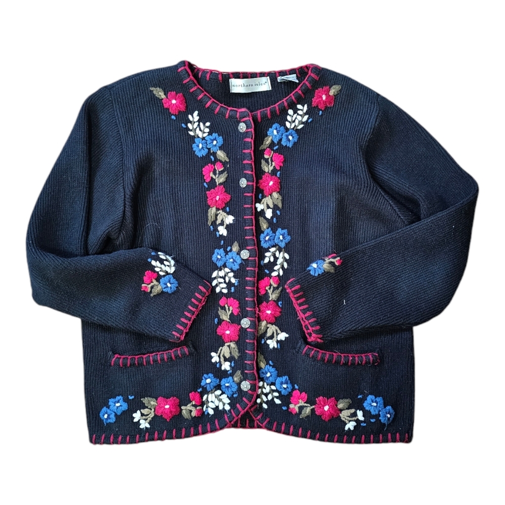 Northern Isles Size L Cardigan Sweater 100% Acrylic